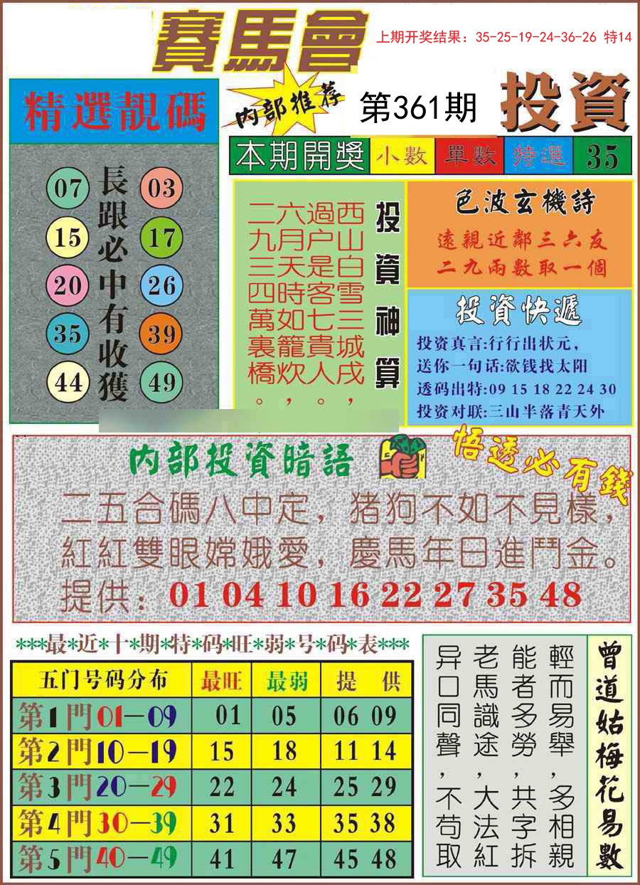 2024361期马会投资