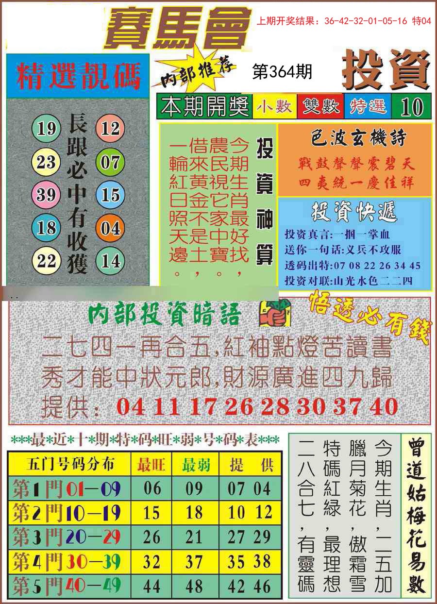 2024364期马会投资