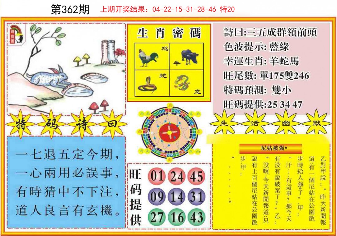 2024362期台湾八卦解宝图