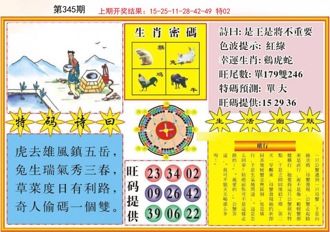 2024345期台湾八卦解宝图