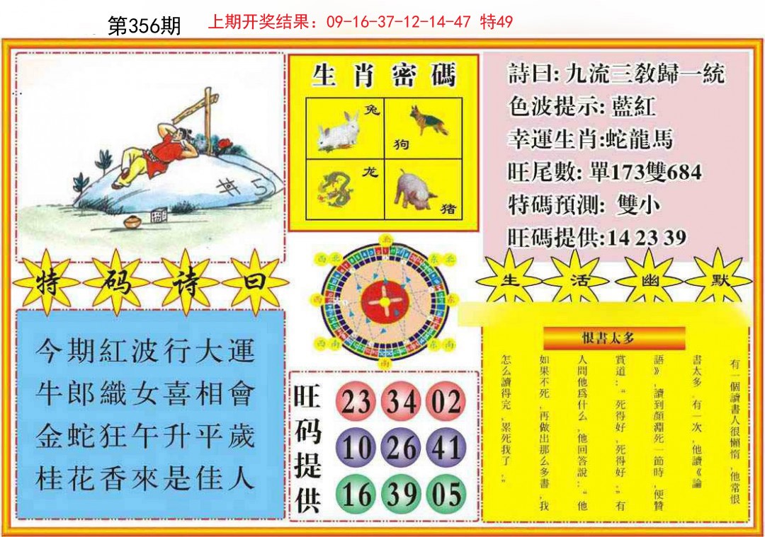 2024356期台湾八卦解宝图