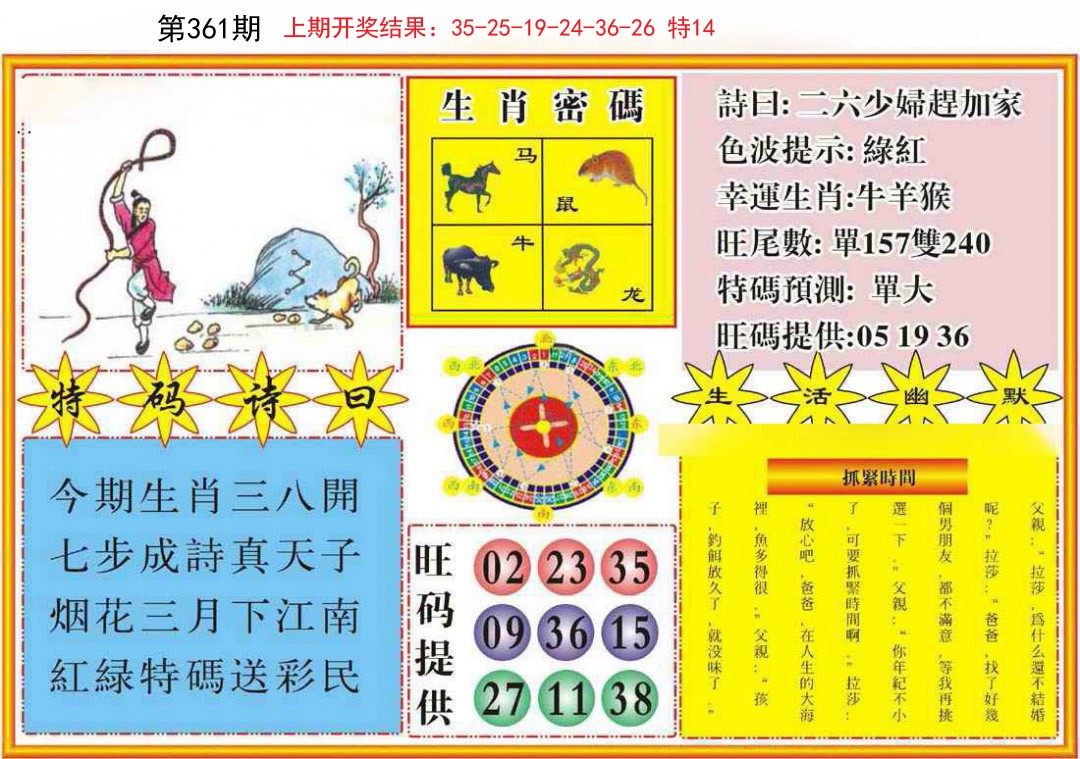 2024361期台湾八卦解宝图