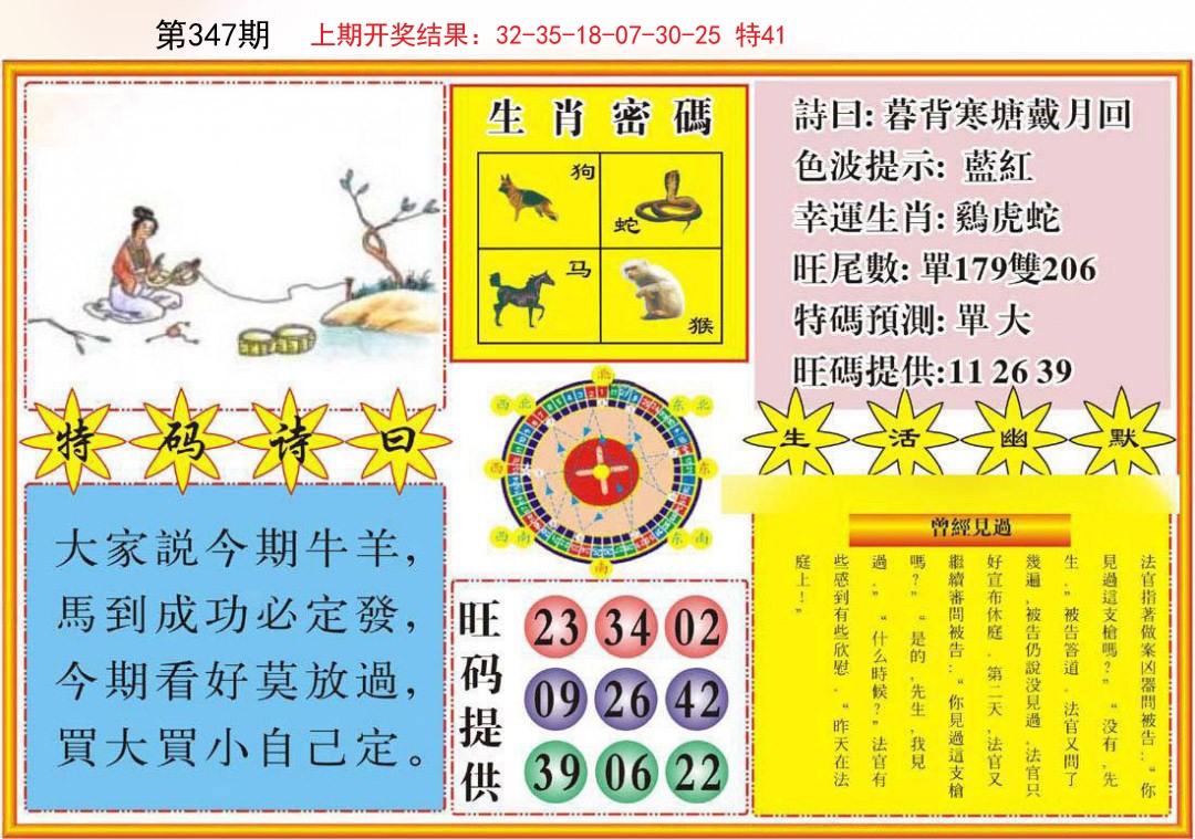 2024347期台湾八卦解宝图