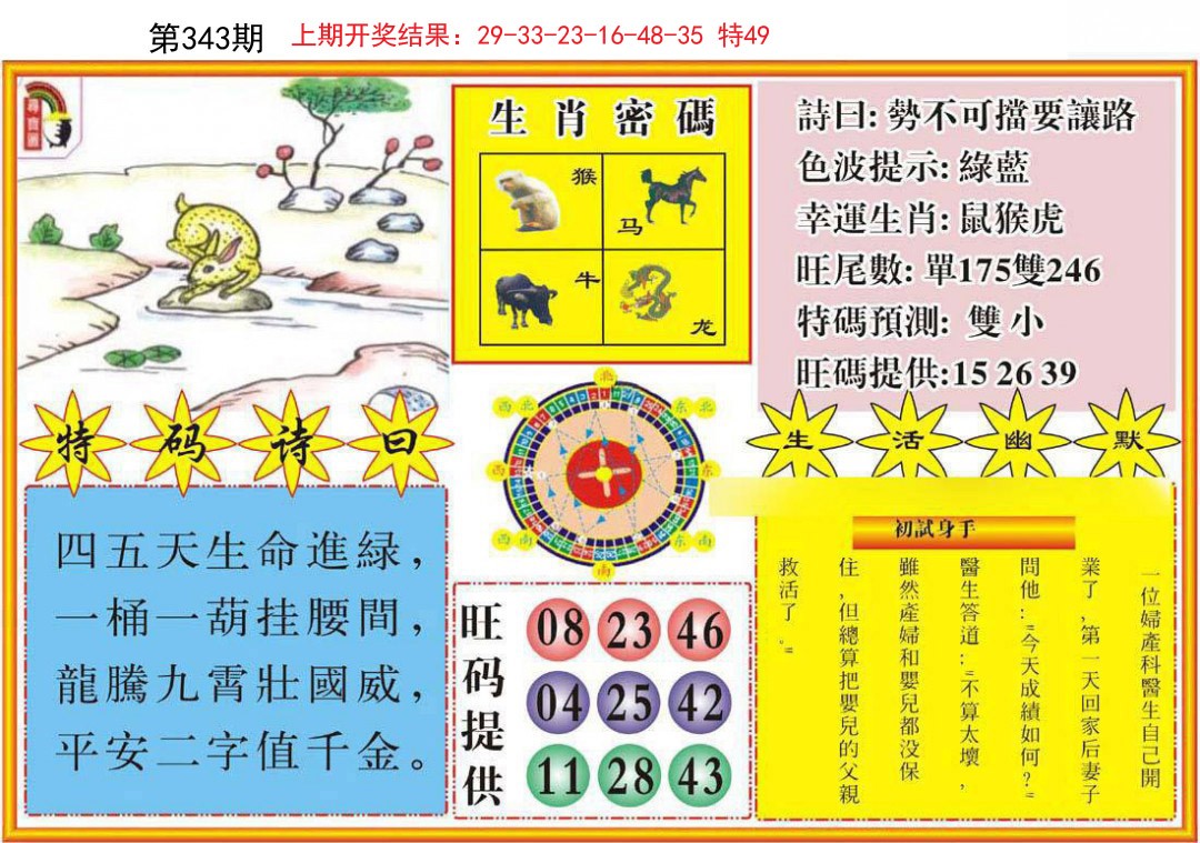 2024343期台湾八卦解宝图
