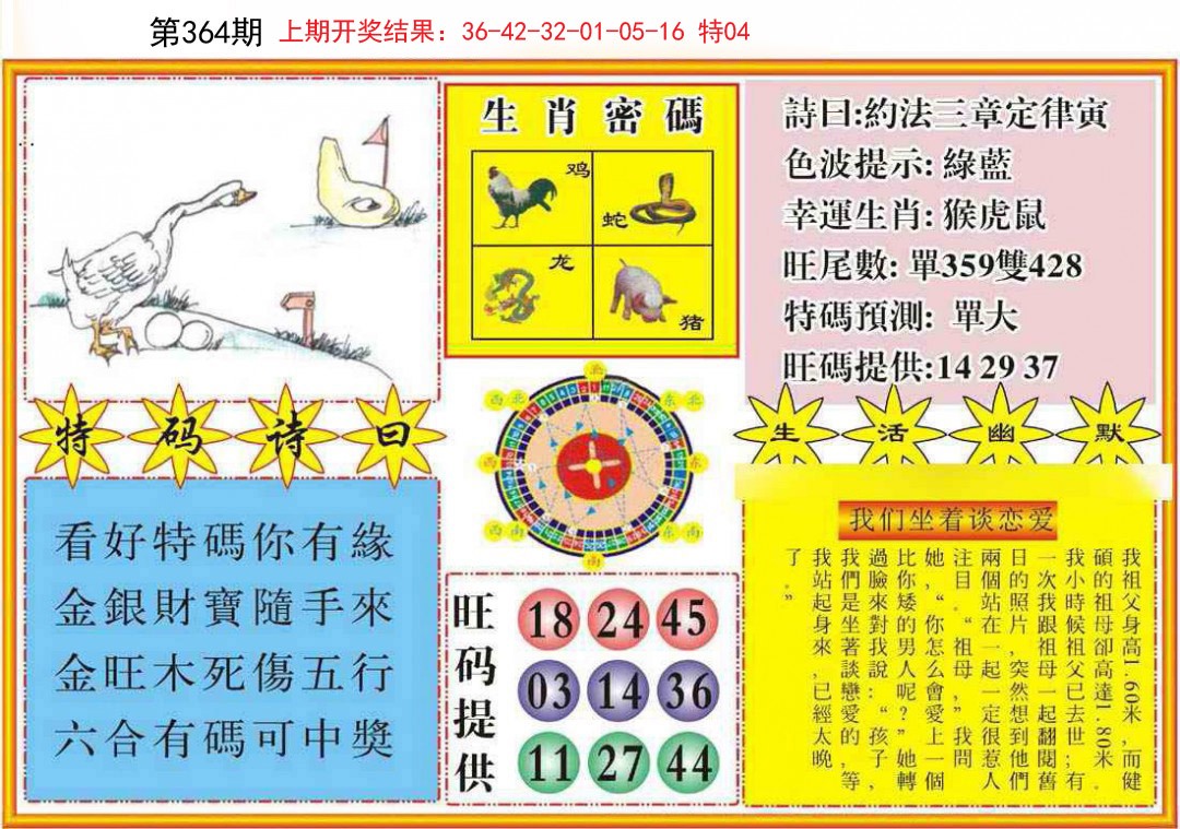 2024364期台湾八卦解宝图