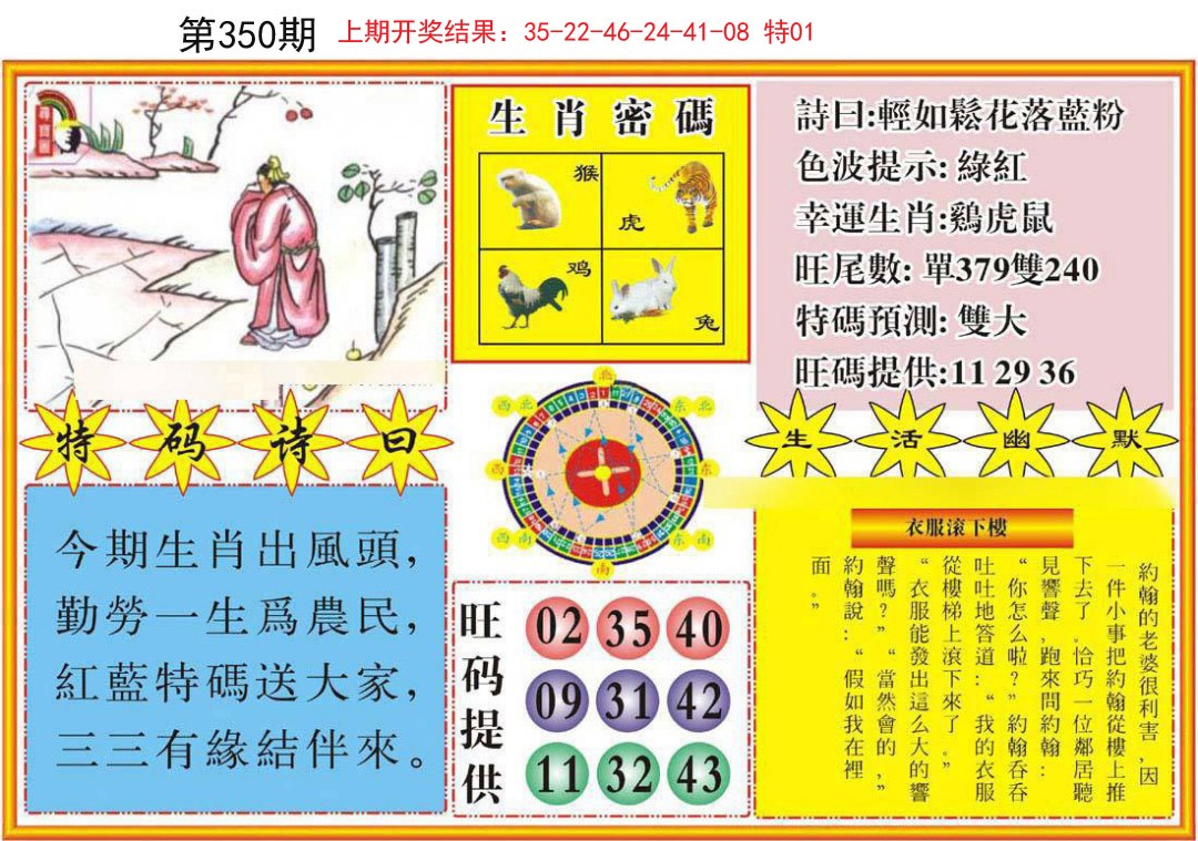 2024350期台湾八卦解宝图