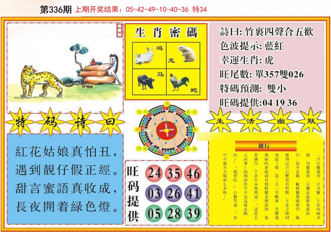 2024336期台湾八卦解宝图