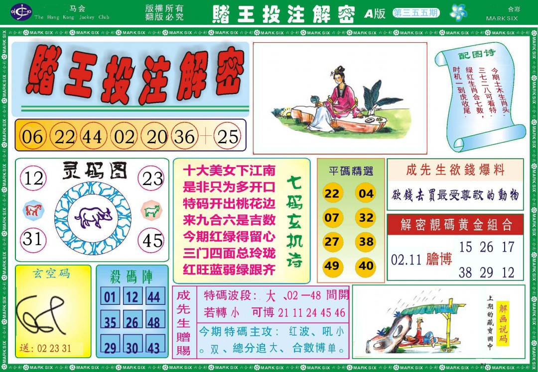 2024355期赌王投注解密
