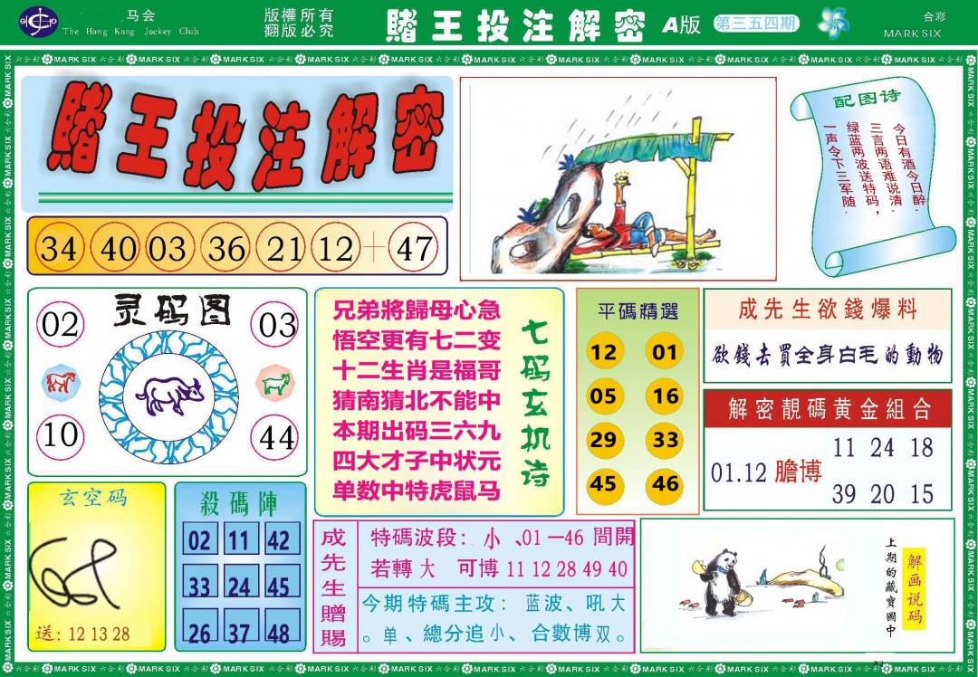 2024354期赌王投注解密