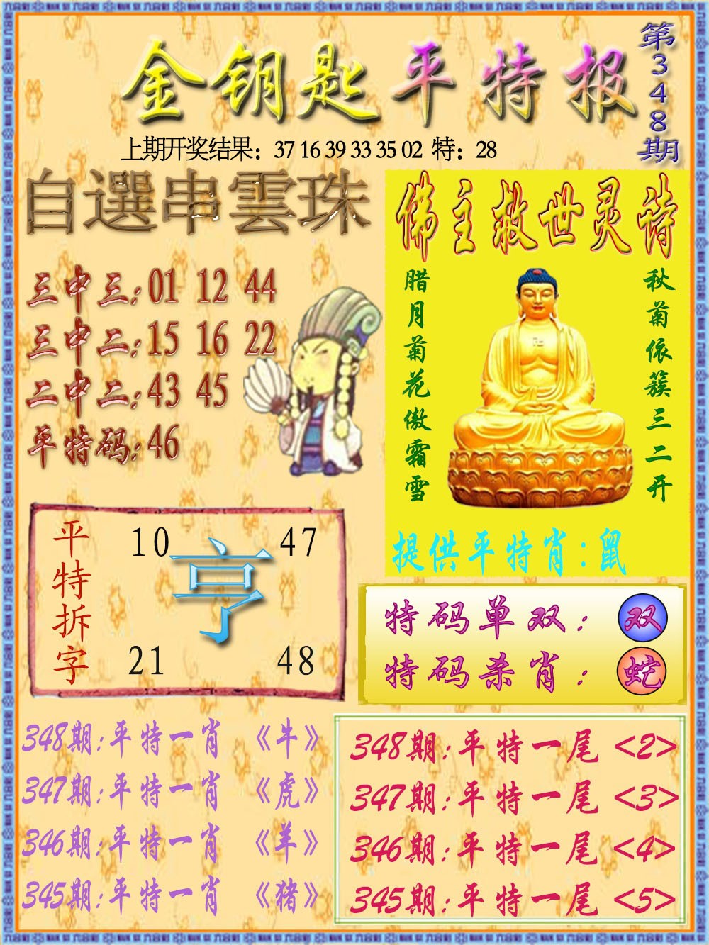 2024348期金钥匙平特报