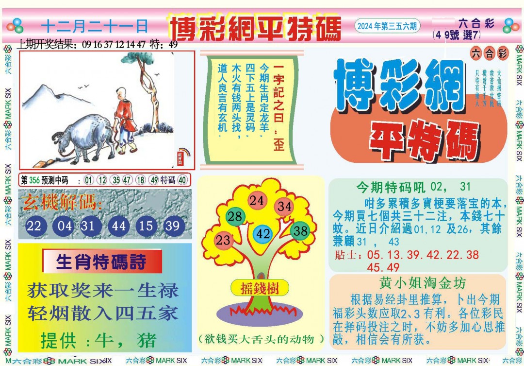 2024356期博彩网平特报