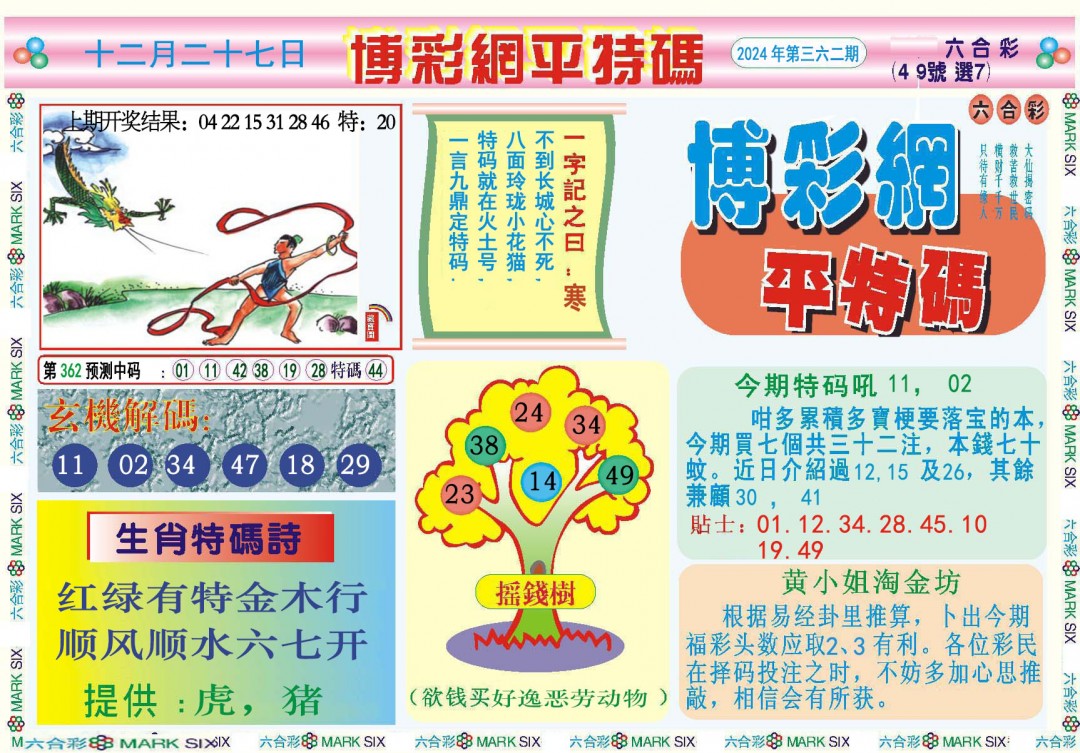 2024362期博彩网平特报