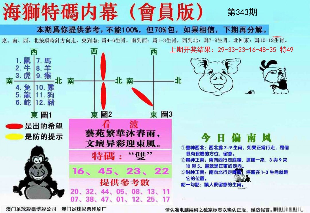 2024343期海狮特码会员报