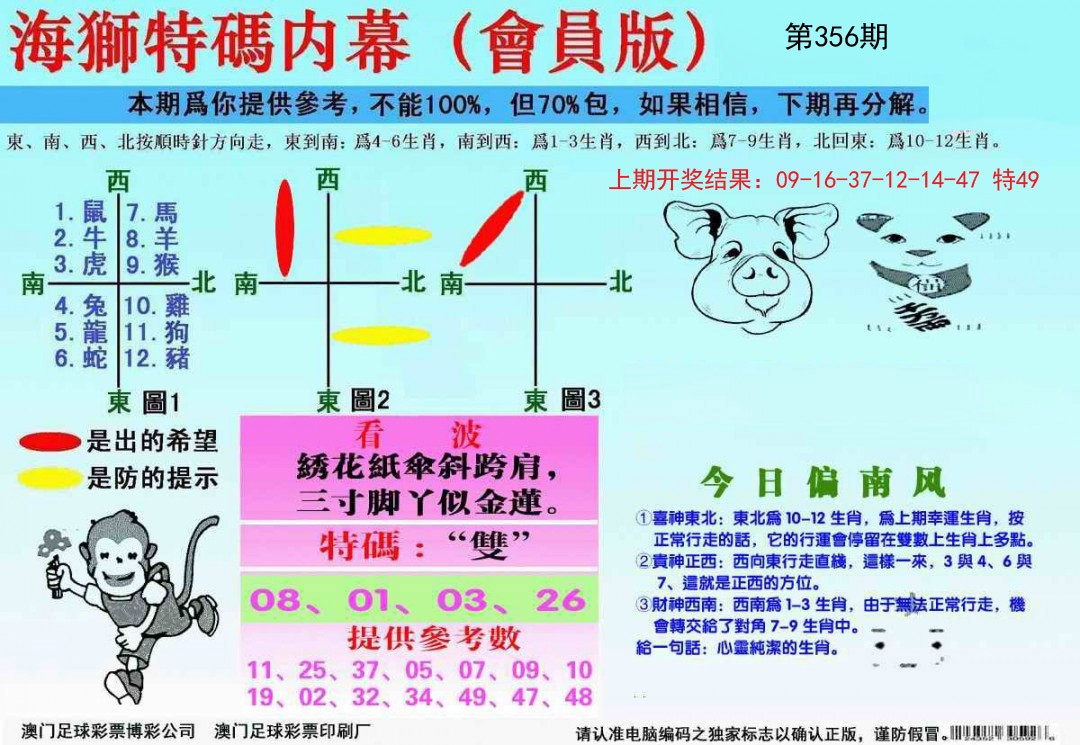 2024356期海狮特码会员报