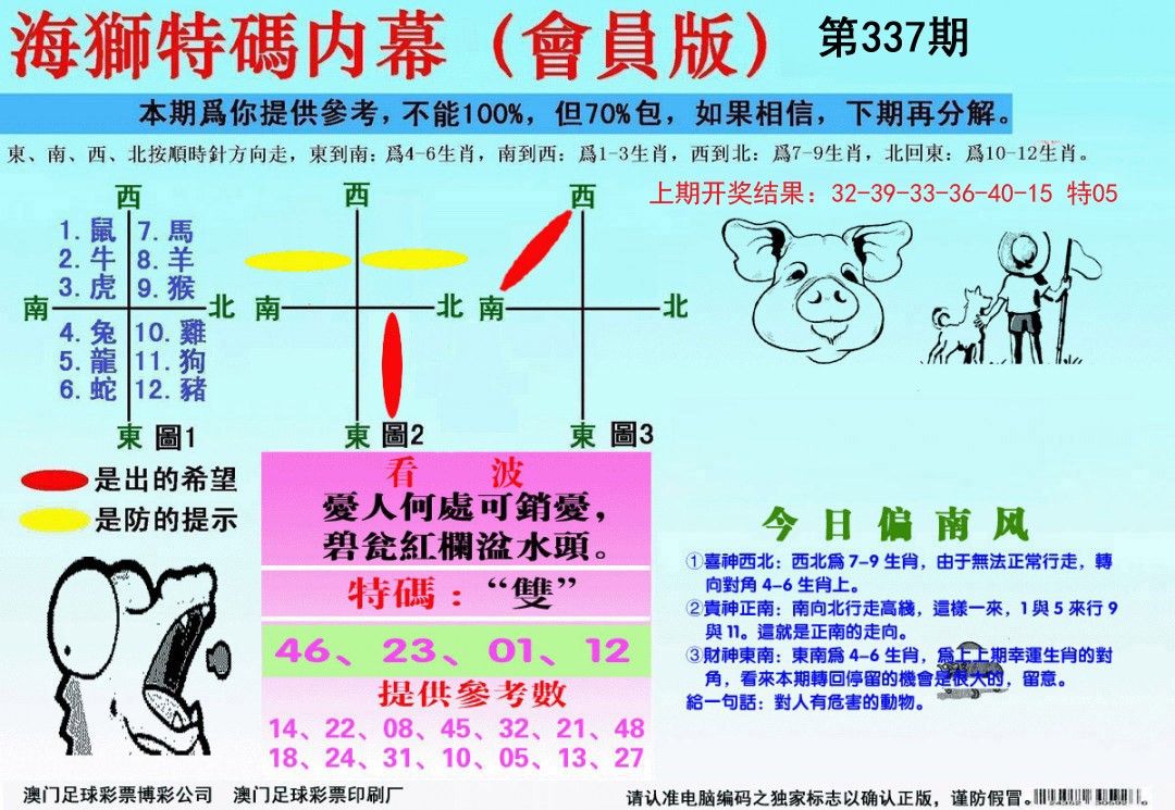 2024337期海狮特码会员报