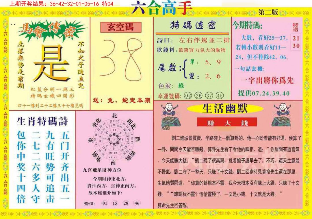 2024364期六合高手B