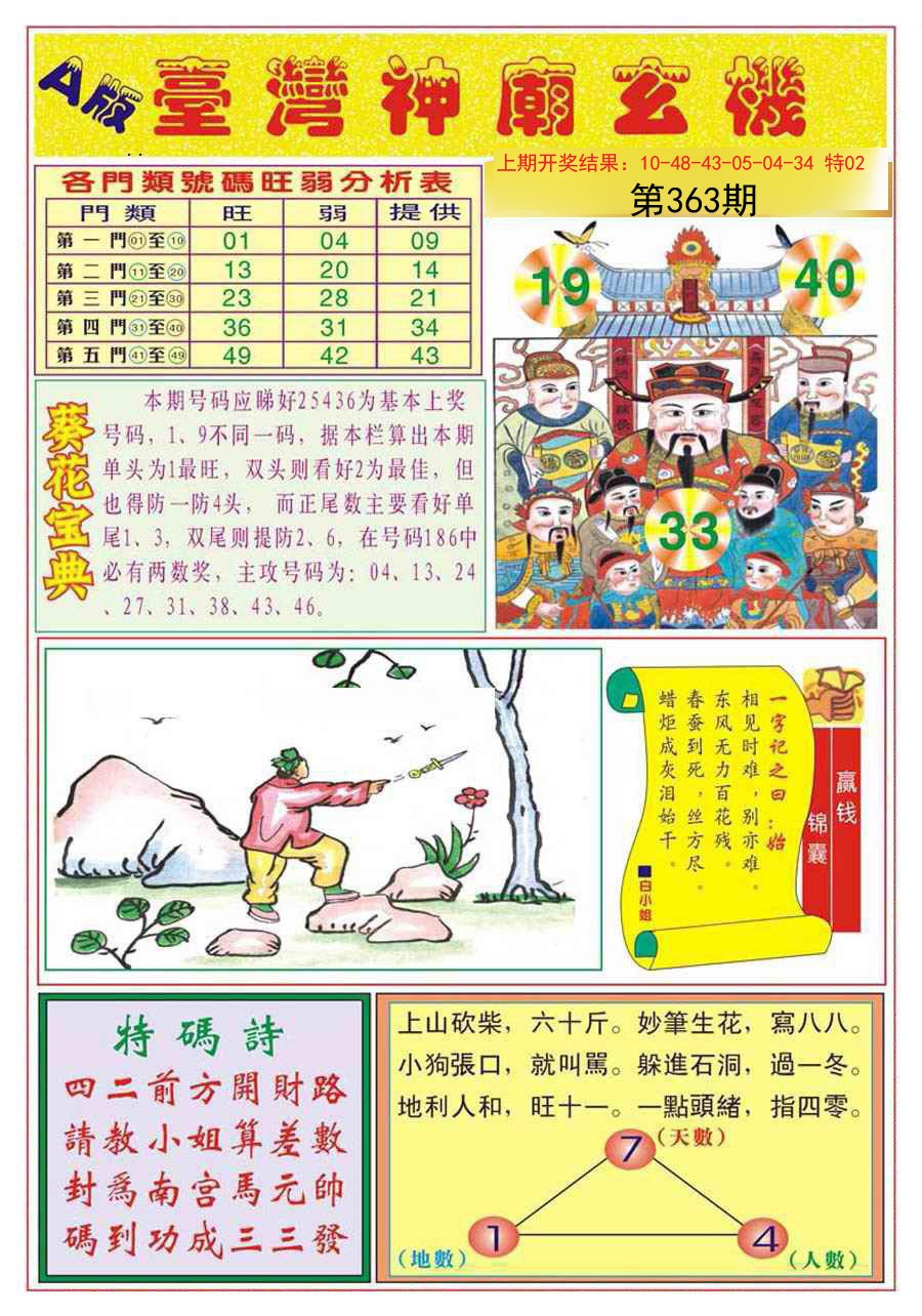 2024363期台湾神庙A