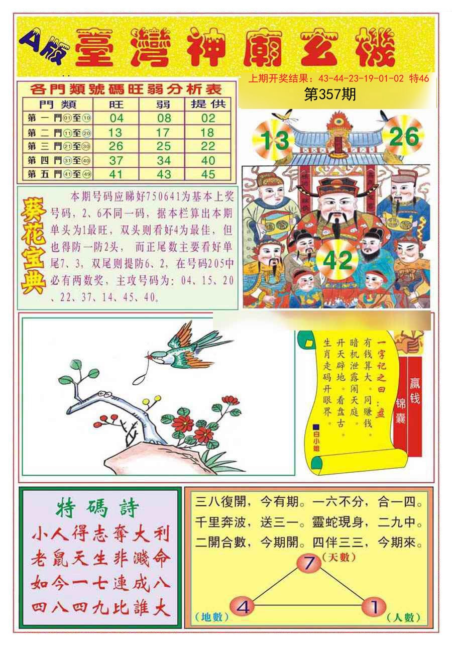2024357期台湾神庙A
