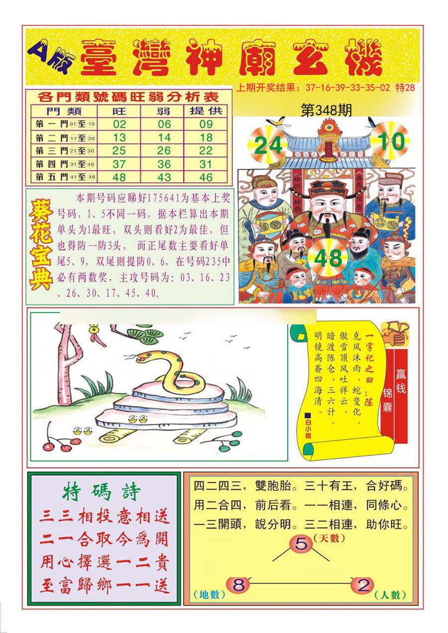 2024348期台湾神庙A