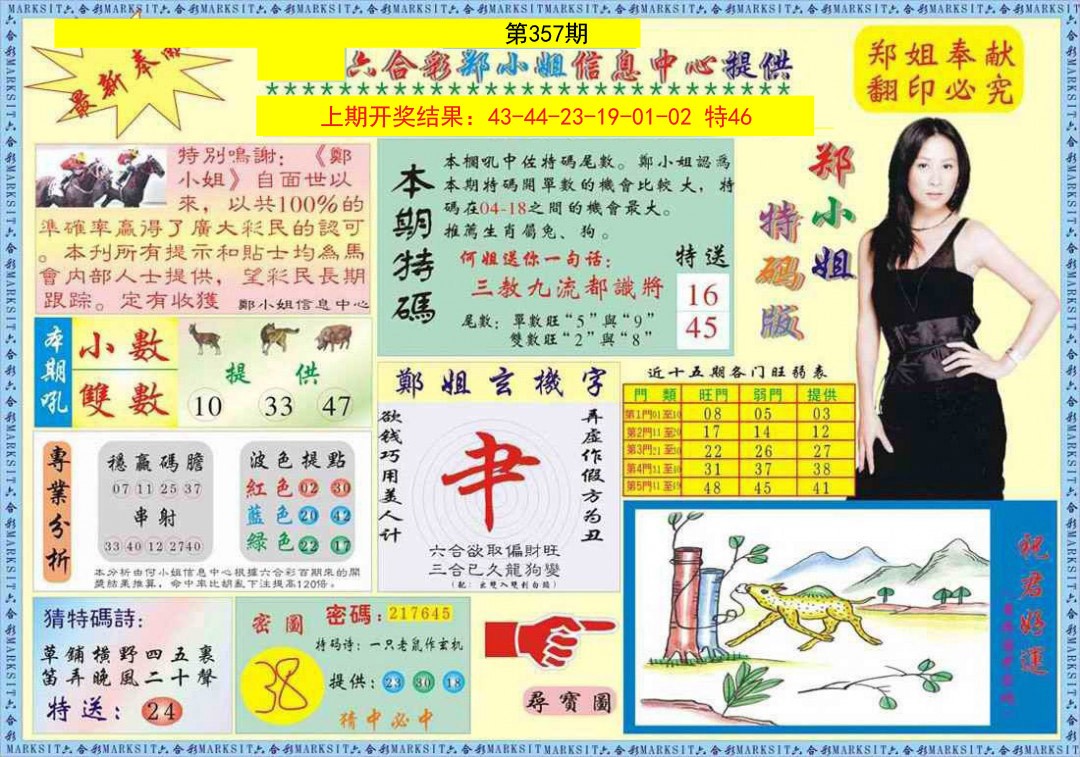2024357期郑小姐特码报A