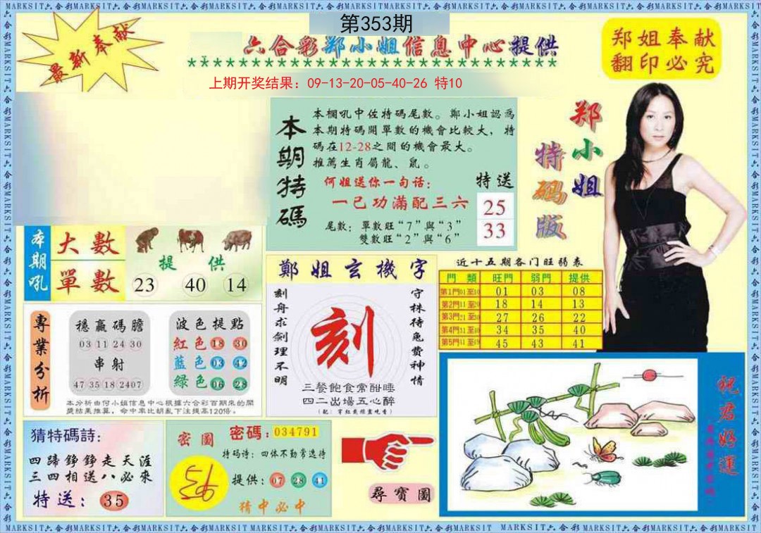 2024353期郑小姐特码报A