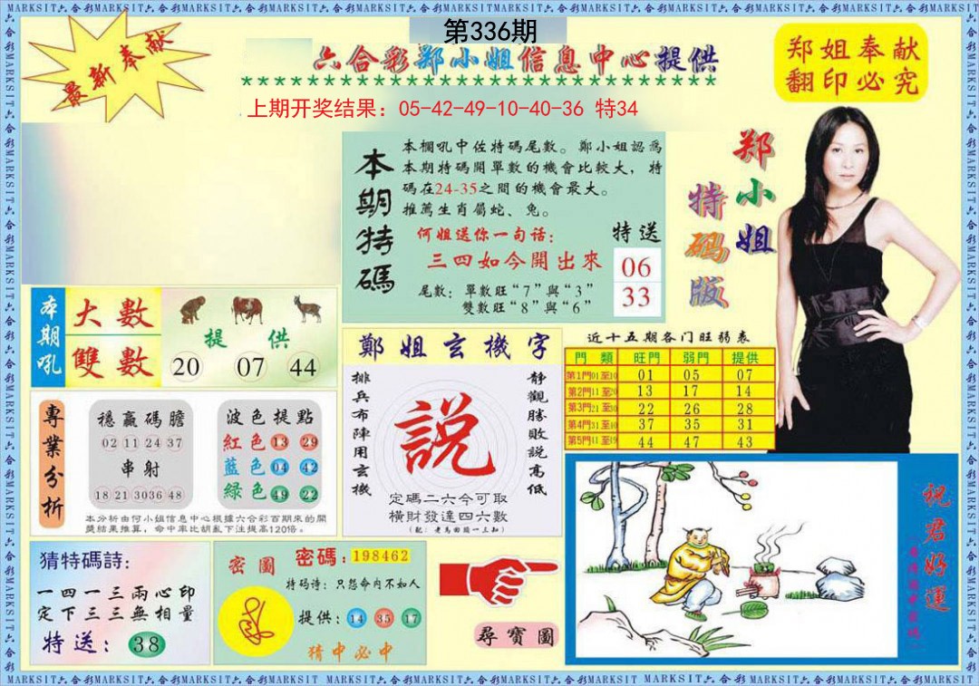 2024336期郑小姐特码报A
