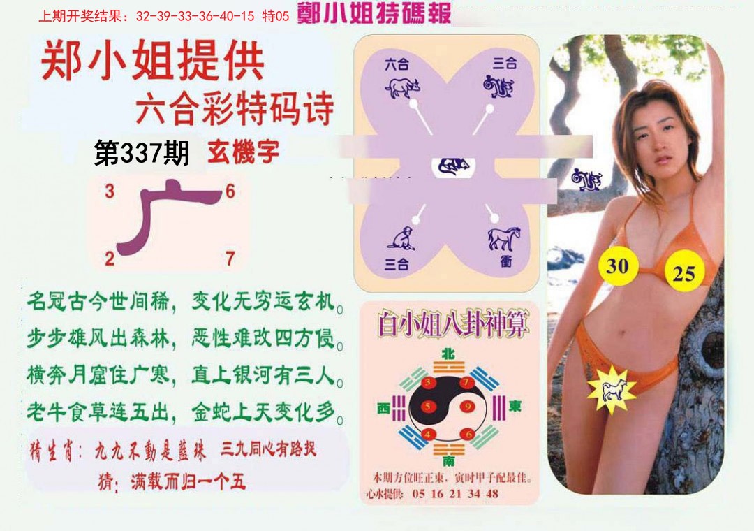 2024337期郑小姐特码报B