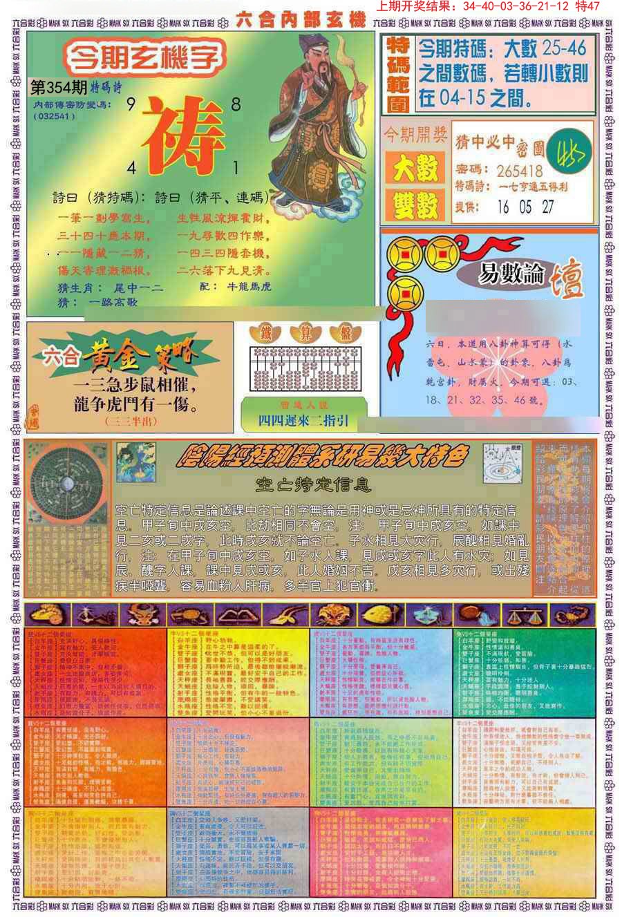 2024354期(新版)内部玄机B