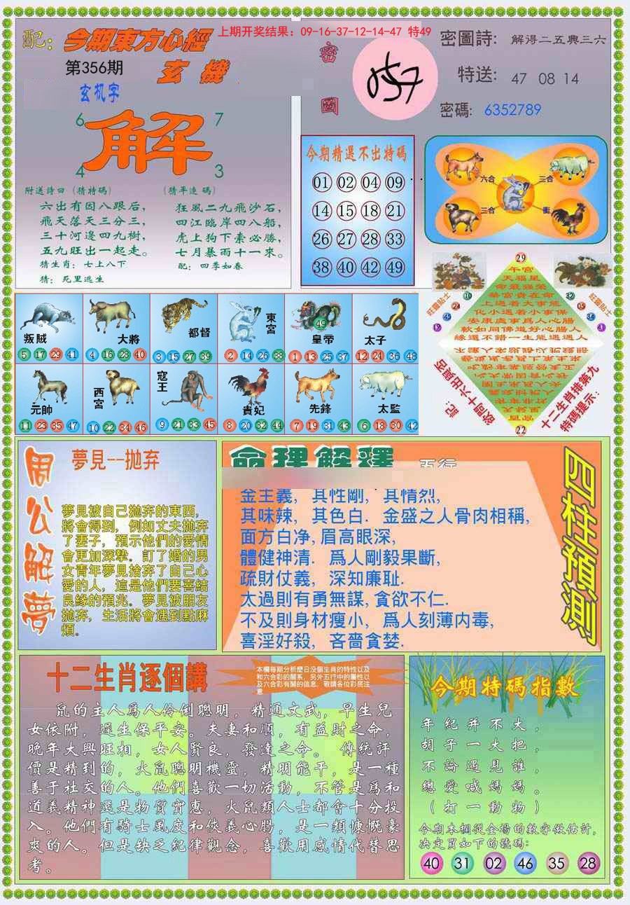 2024356期(新版)东方心经B