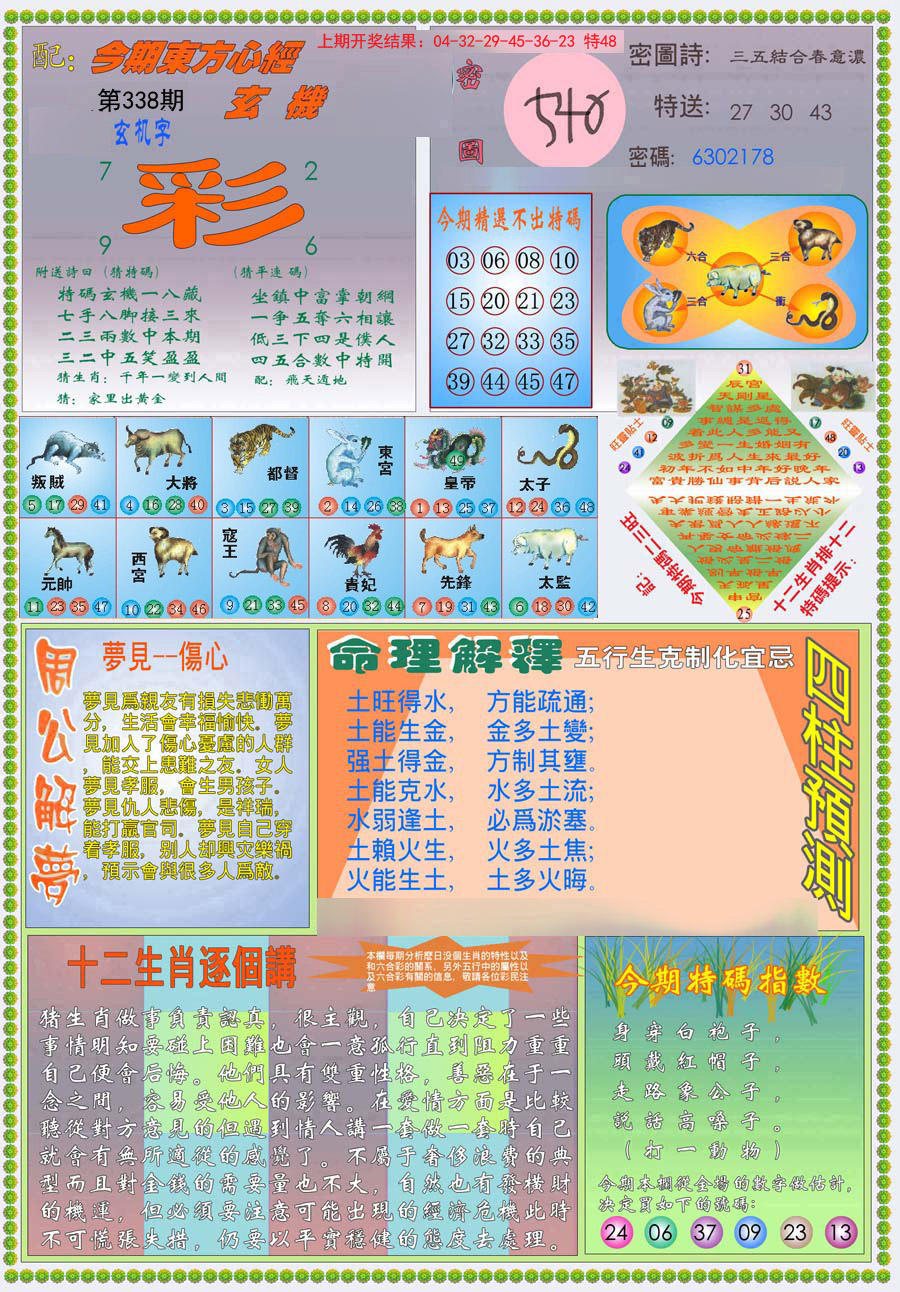 2024338期(新版)东方心经B