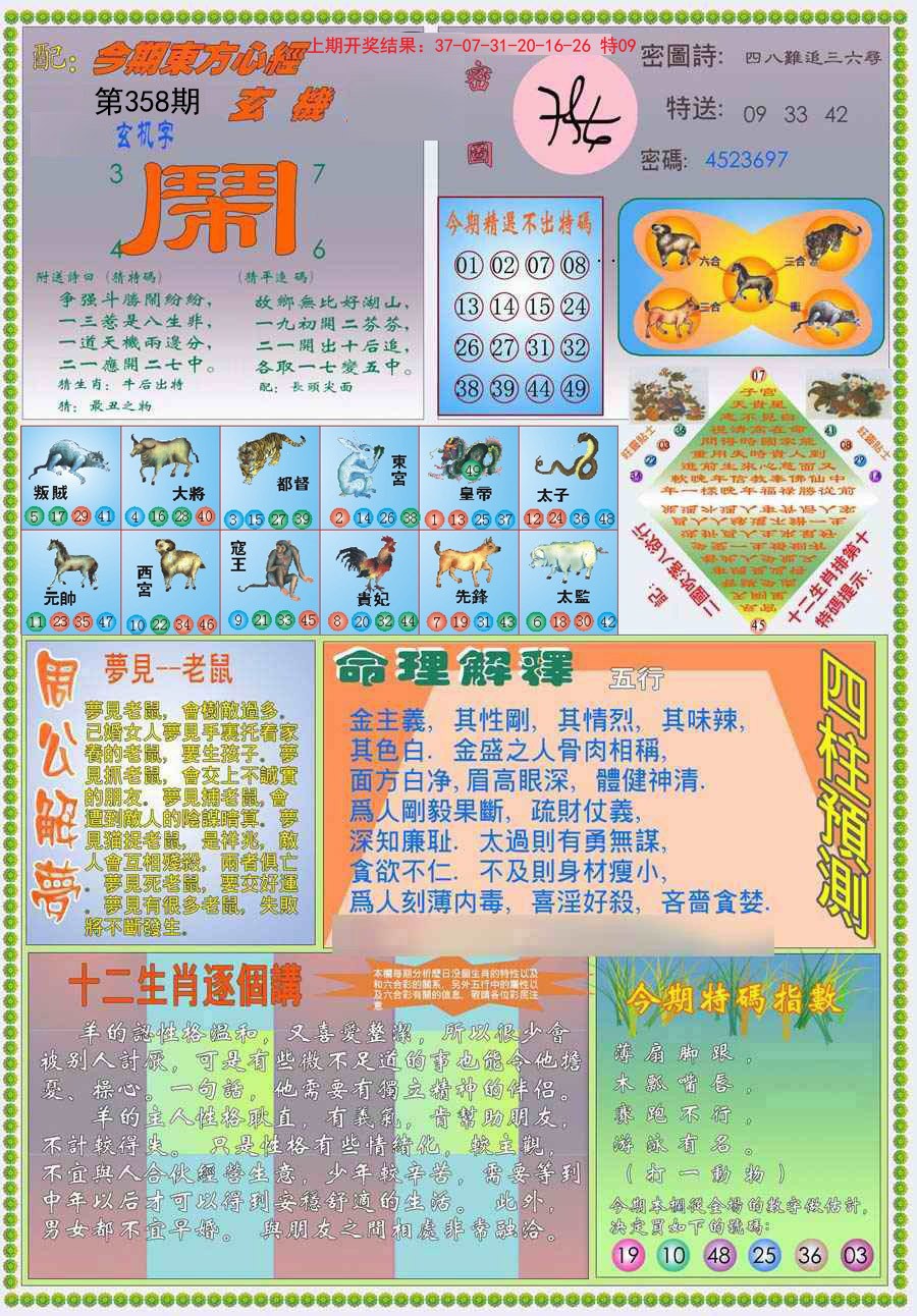 2024358期(新版)东方心经B