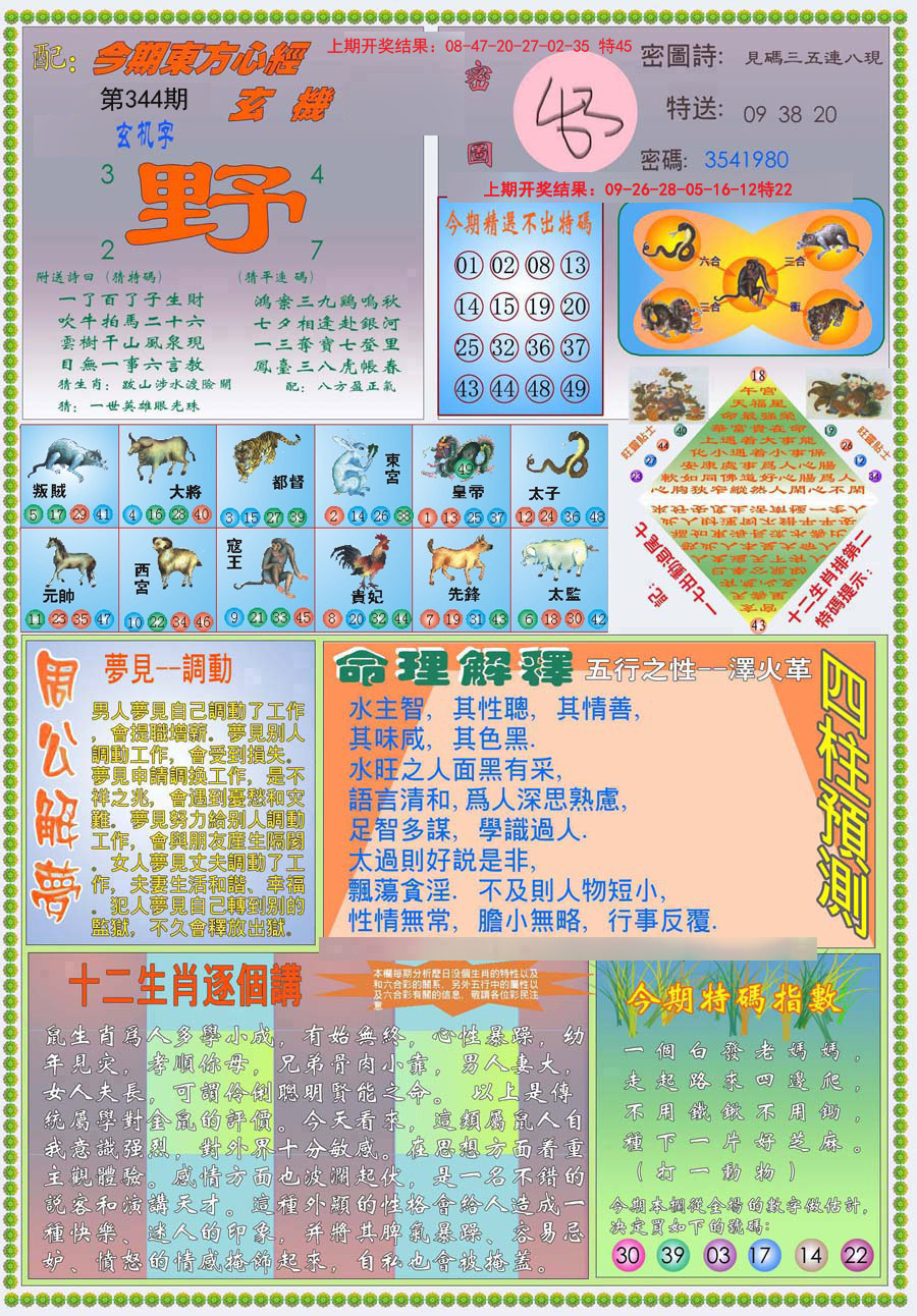 2024344期(新版)东方心经B