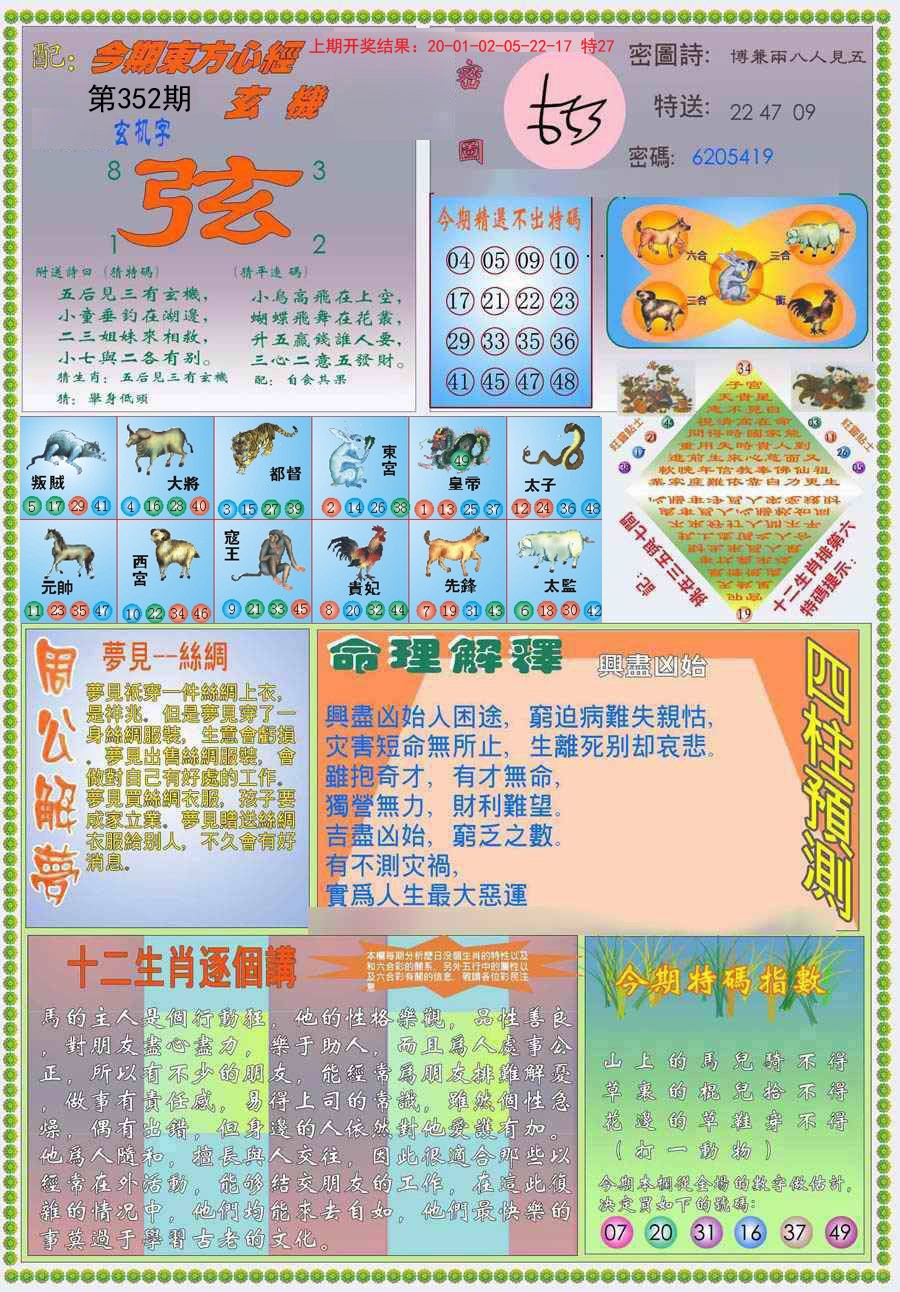 2024352期(新版)东方心经B