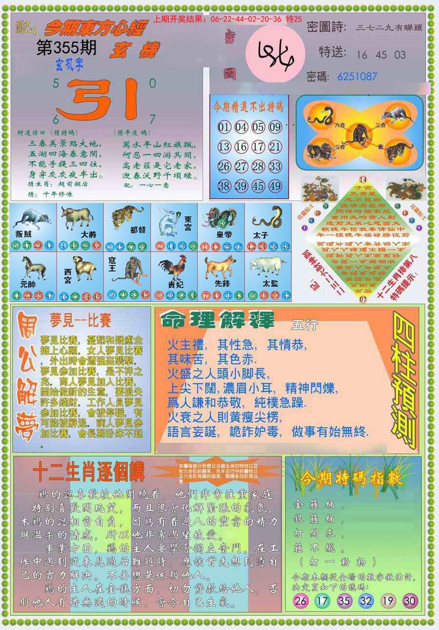 2024355期(新版)东方心经B