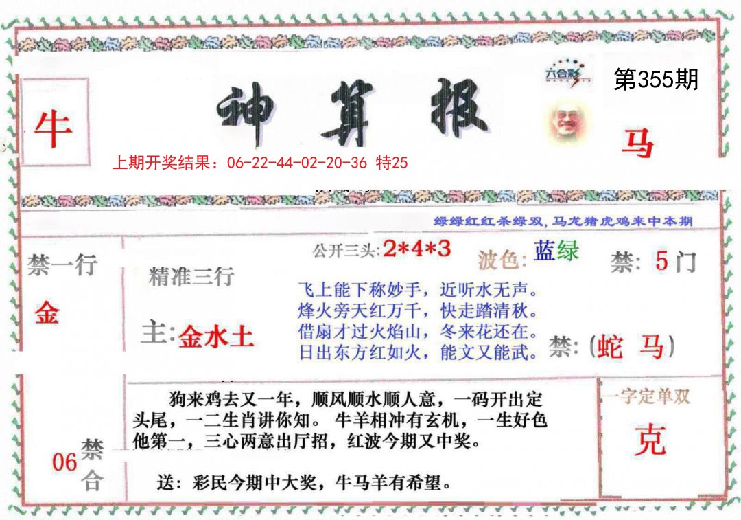 2024355期神算報