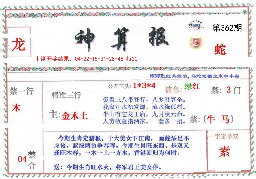 2024362期神算報