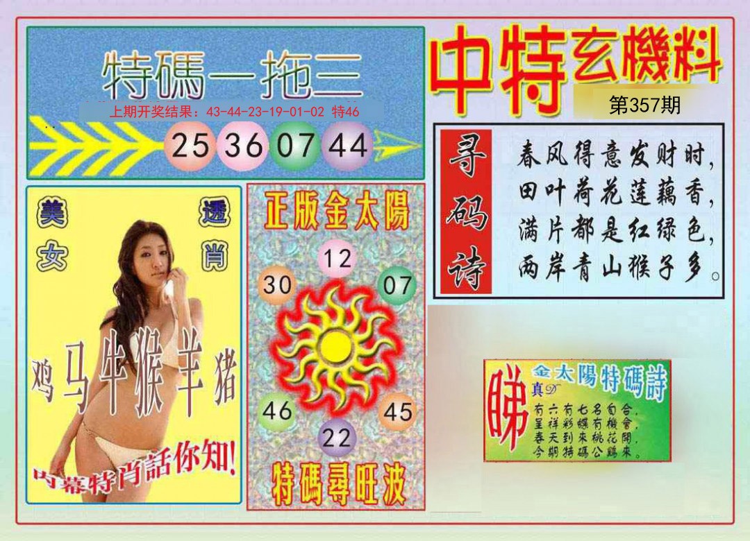 2024357期中特玄机料