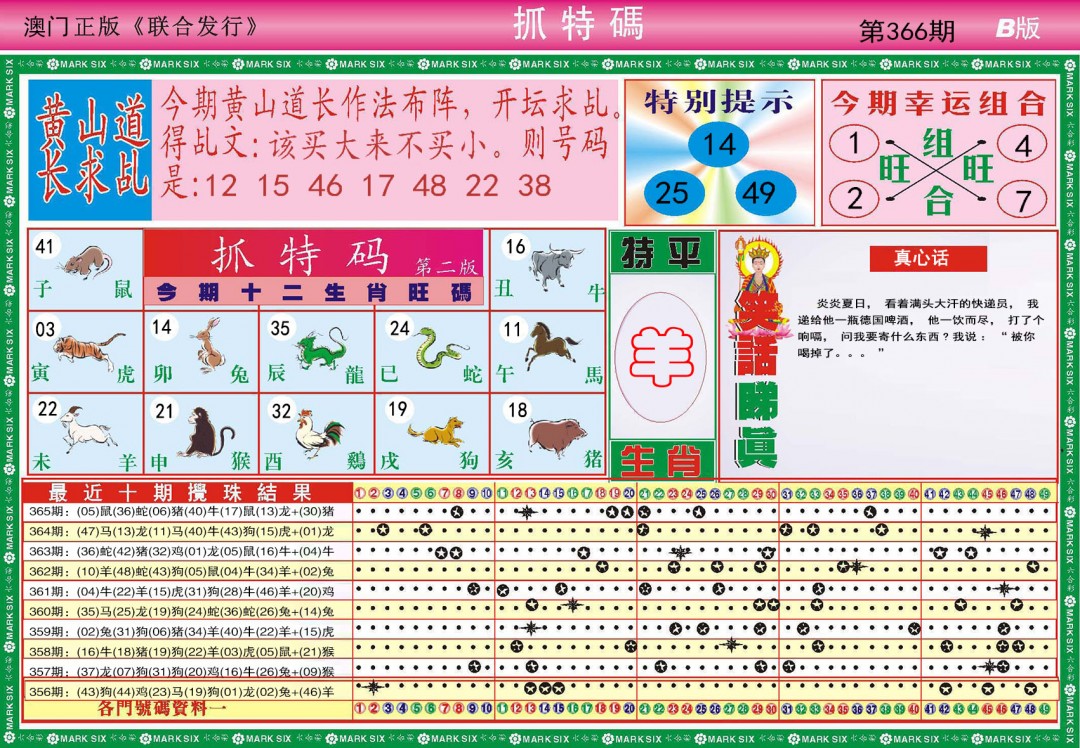 2024366期118抓特码B