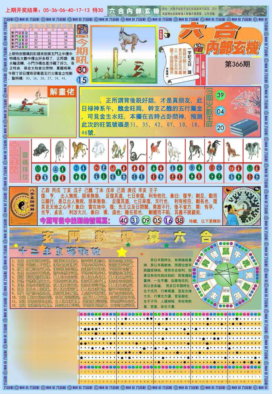 2024366期(新版)内部玄机A