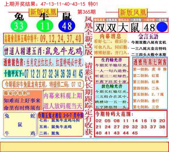 2024365期二代凤凰报
