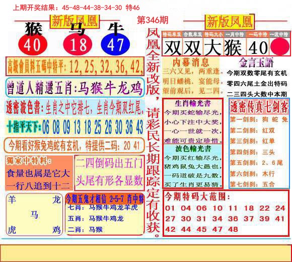 2024346期二代凤凰报