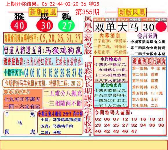 2024355期二代凤凰报