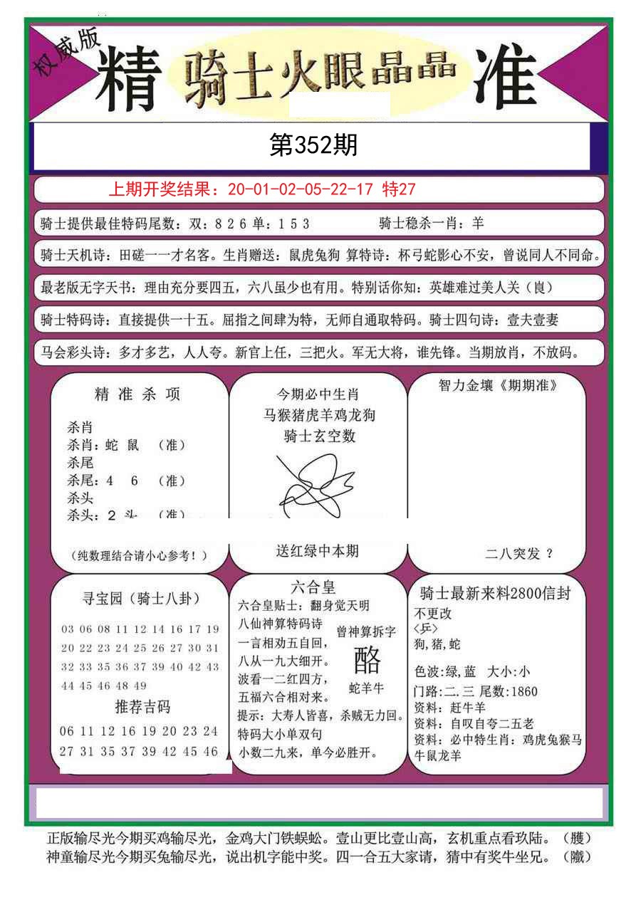 2024352期骑士火眼晶晶（正）