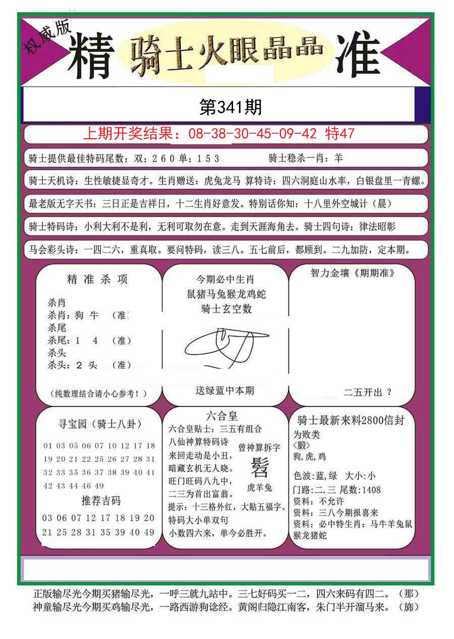 2024341期骑士火眼晶晶（正）