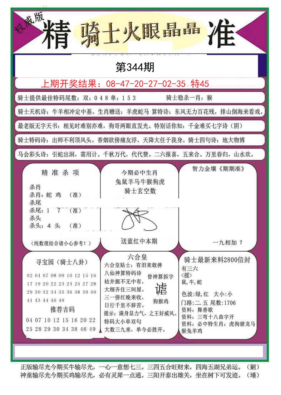 2024344期骑士火眼晶晶（正）