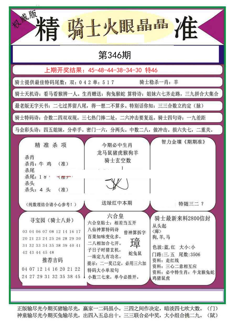 2024346期骑士火眼晶晶（正）