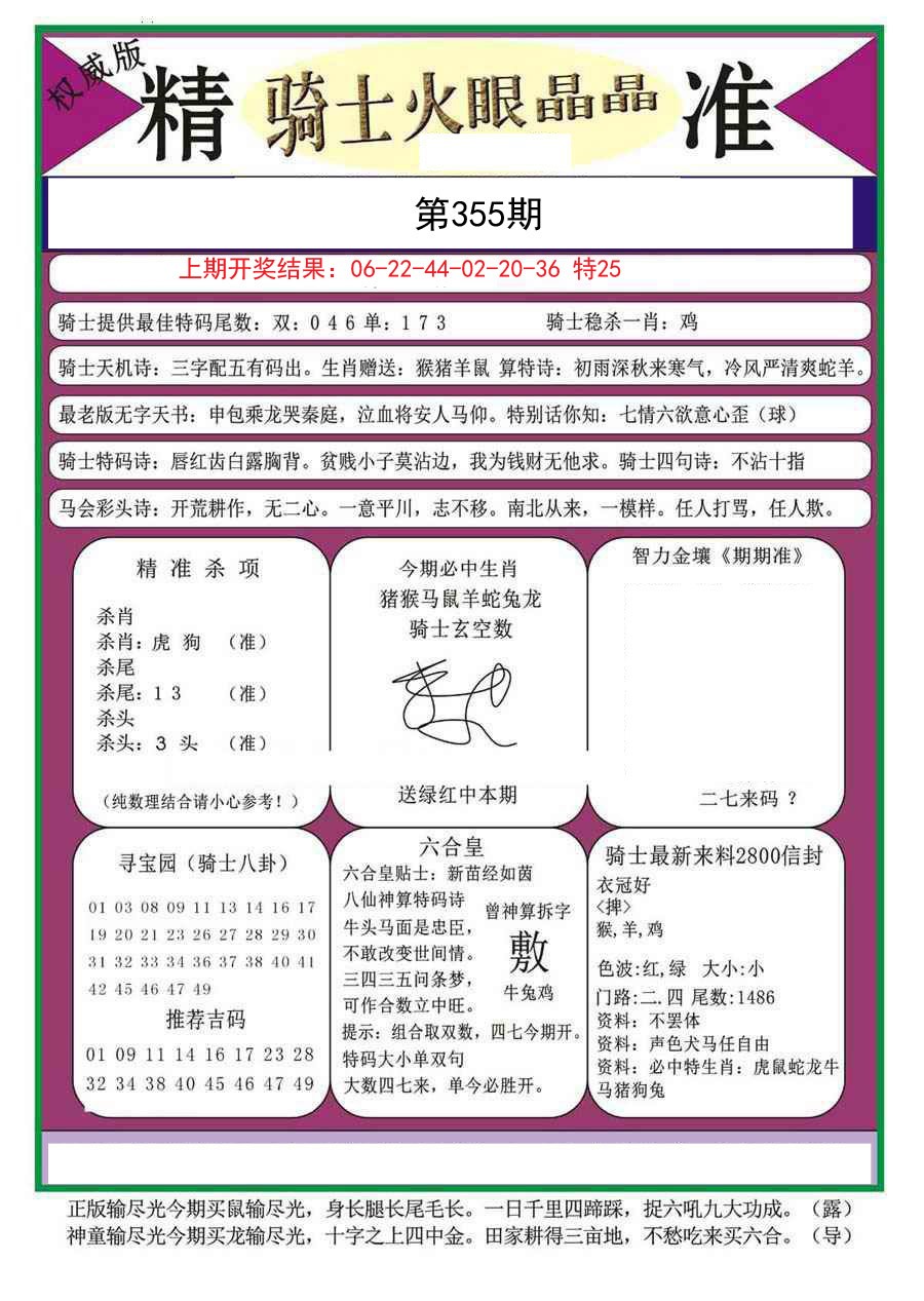 2024355期骑士火眼晶晶（正）