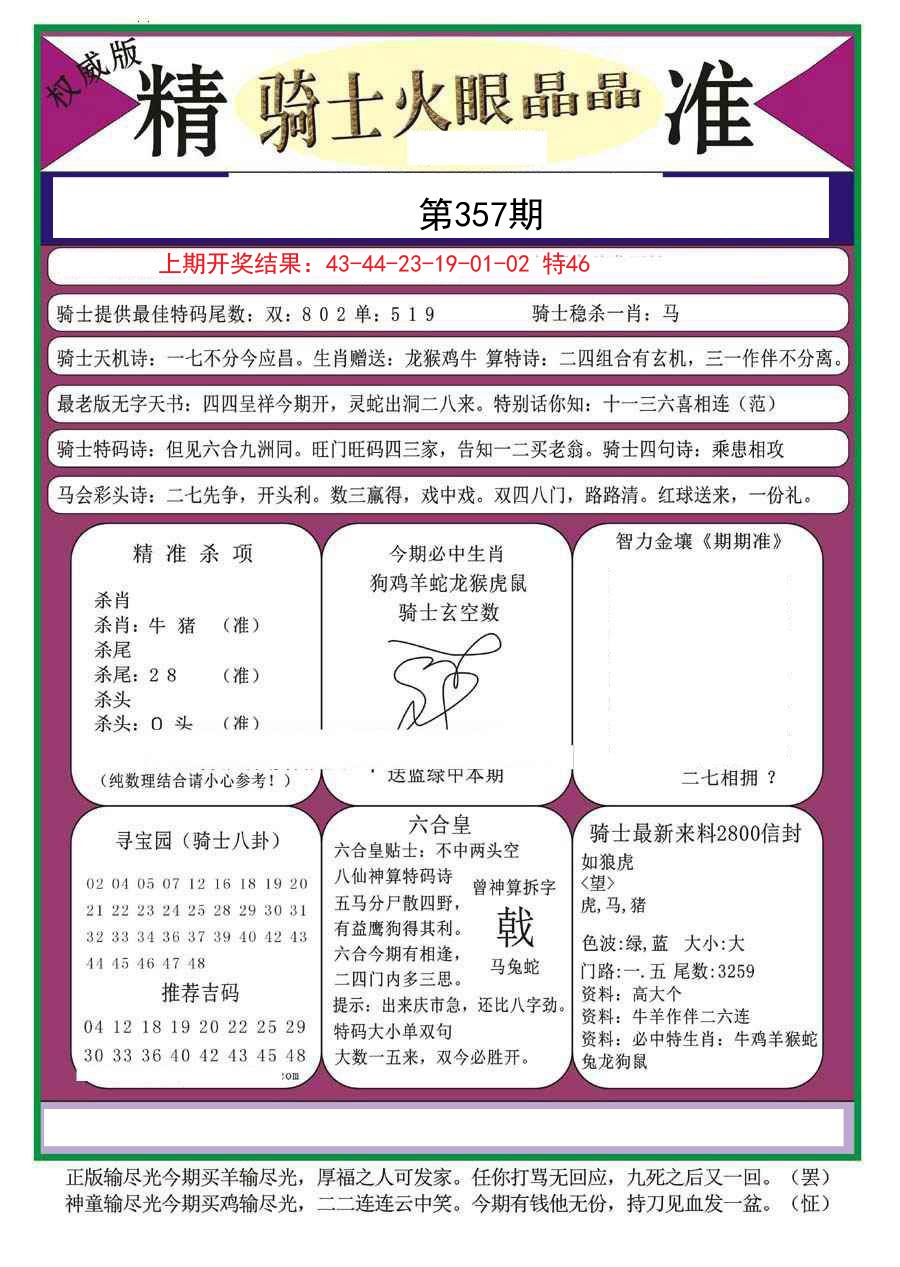 2024357期骑士火眼晶晶（正）