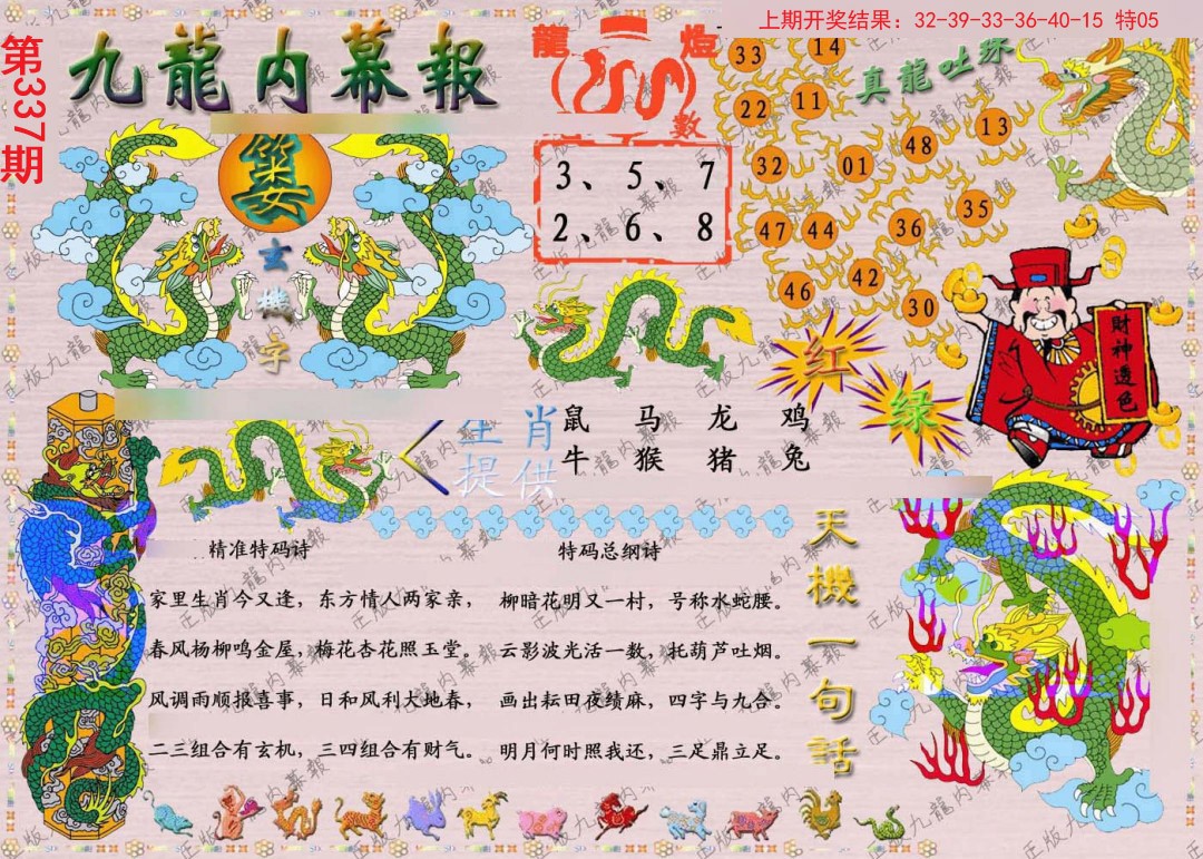 2024337期正版九龙内幕报