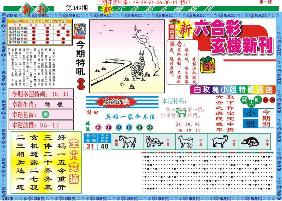 2024349期新六合彩特码新刊A